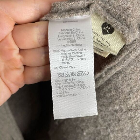 Madewell Boiled Wool Bridgman Sweater-Jacket Small S Heather Mink Button - Picture 3 of 7